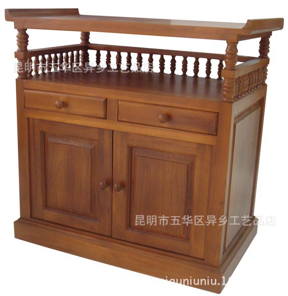 泰国工艺品 厂家批发东南亚实木家具 泰国纯手工古典电视柜图片_4