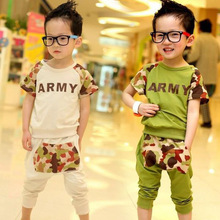 ͯ��װ ARMY�Բ�ƴ����ͯT��+��� ��С��ͯ��װ XT-2005