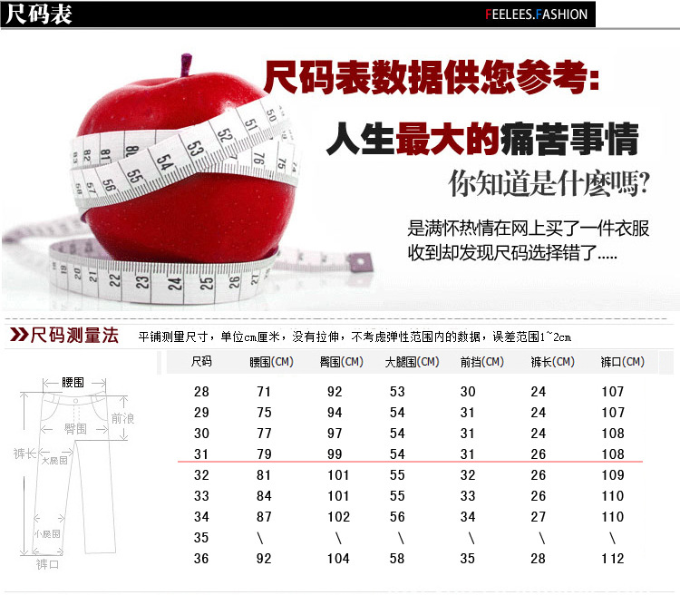尺碼表（好穿）