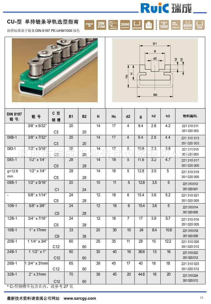 链条导轨CU型