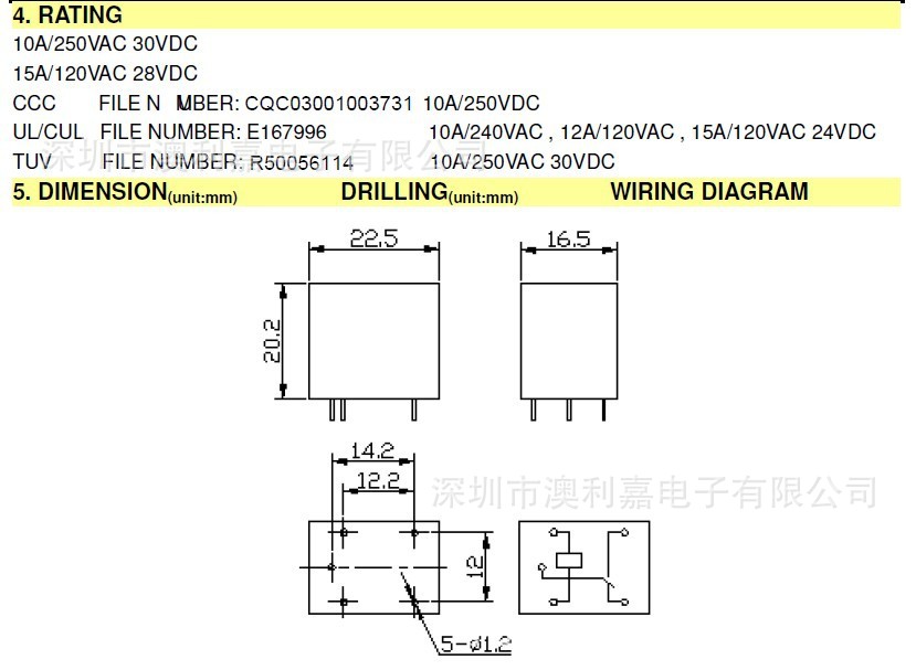 百分百原装松乐继电器sru-12vdc-sl-a,一常开 15a 四脚现货销售