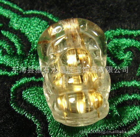 00043精品天然金顺发晶貔貅吊坠【21X12X9.5MM]