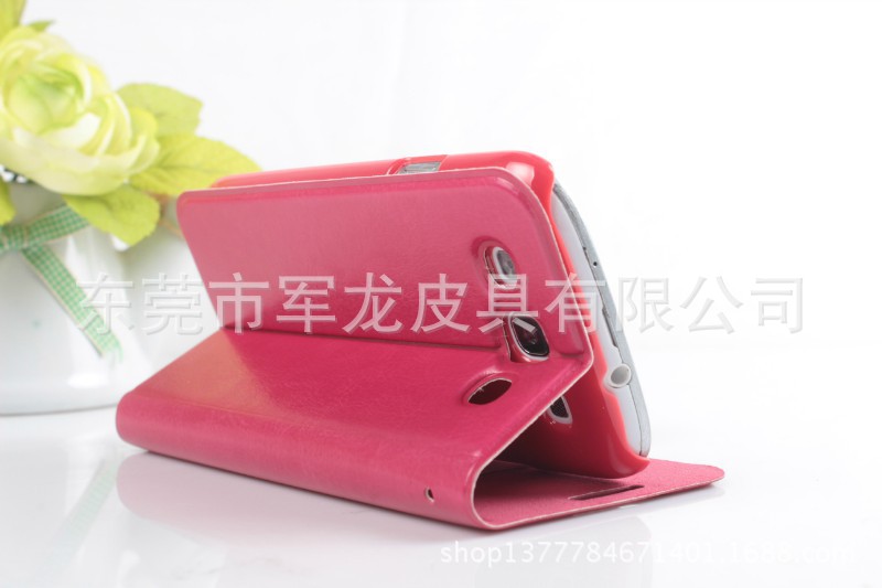 【工厂直销】I9300疯马纹支架式手机皮套