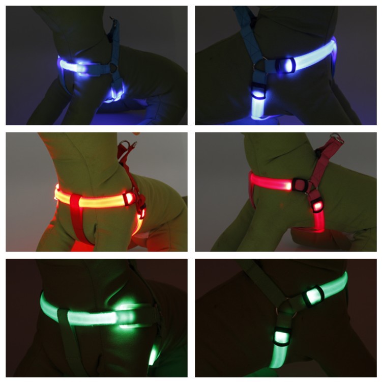 XS號小型犬LED光纖發光胸背帶規格32-39cm (57)