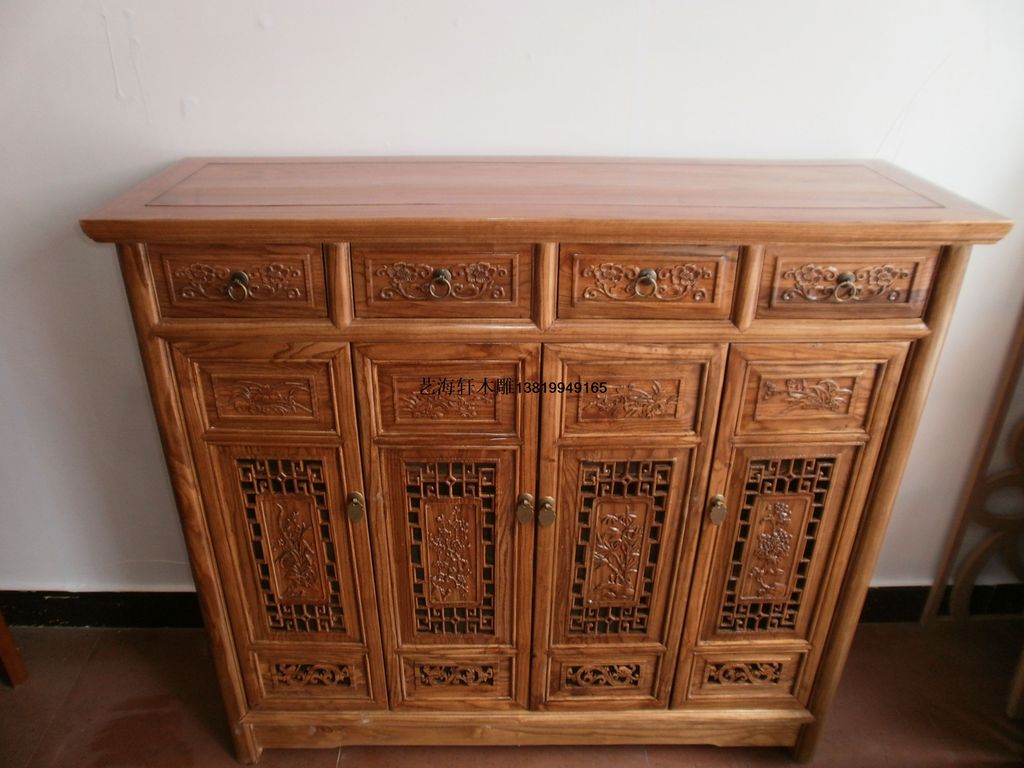 东阳木雕家具 雕花柜子 a012 古典中式柜子