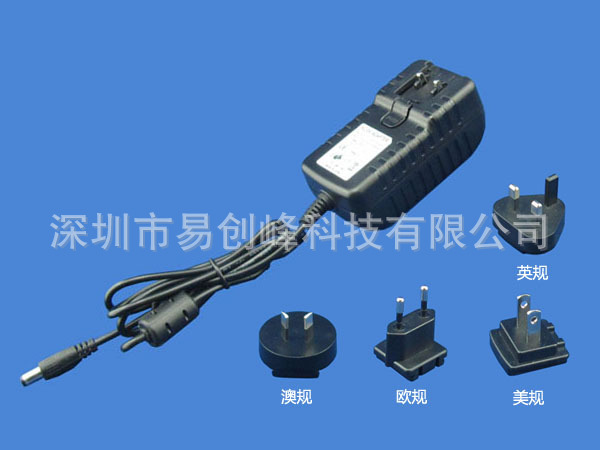 12V2A可转换头电源适配器上面