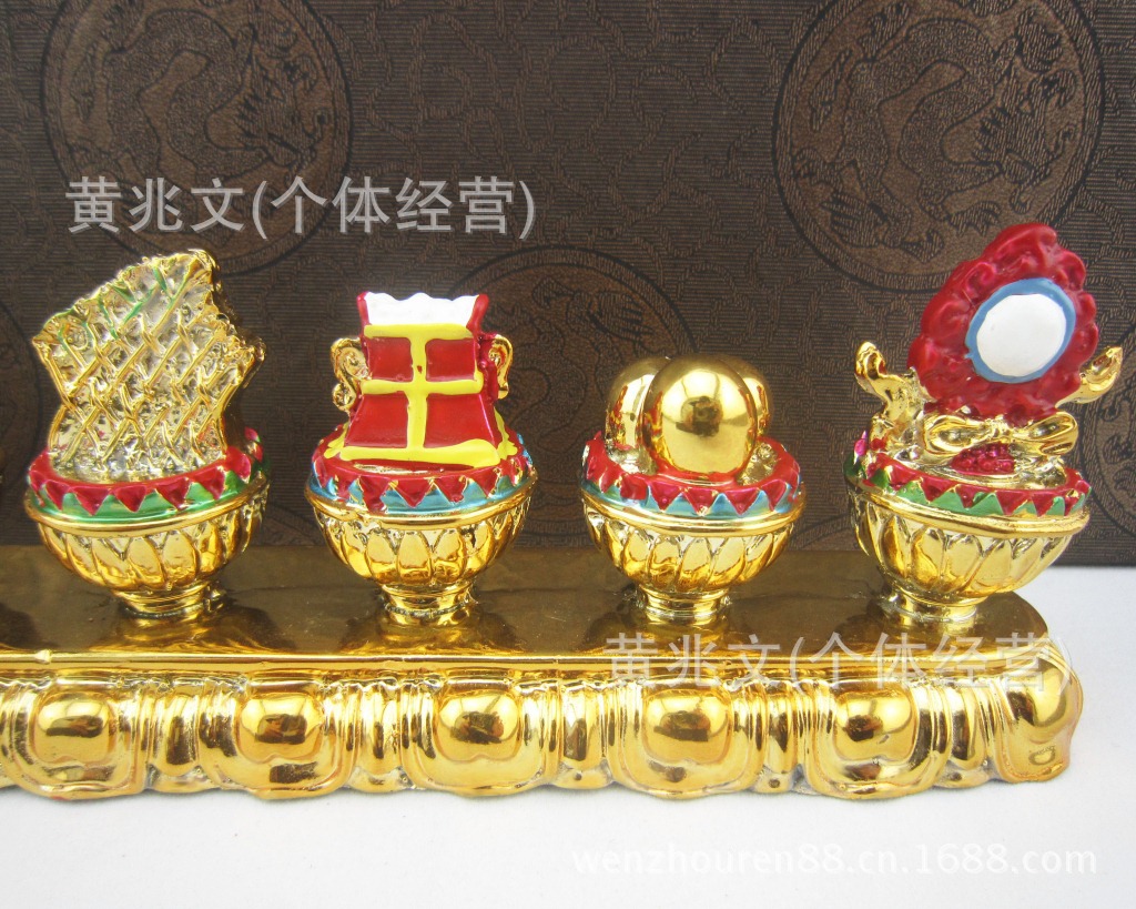 密宗佛教用品彩绘大百宝座总集摩尼宝朵玛八瑞物百宝座摆件