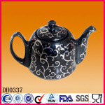 厂家直销茶壶 定做多种颜色花 定制金花纸色釉陶瓷壶水壶茶壶