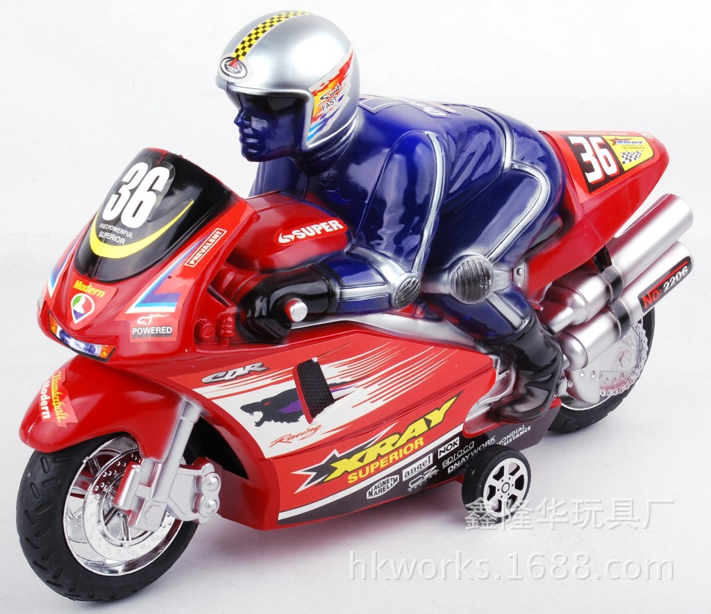 批发 大号惯性玩具摩托车 惯性坐人摩托车 蓝坐人红摩托车