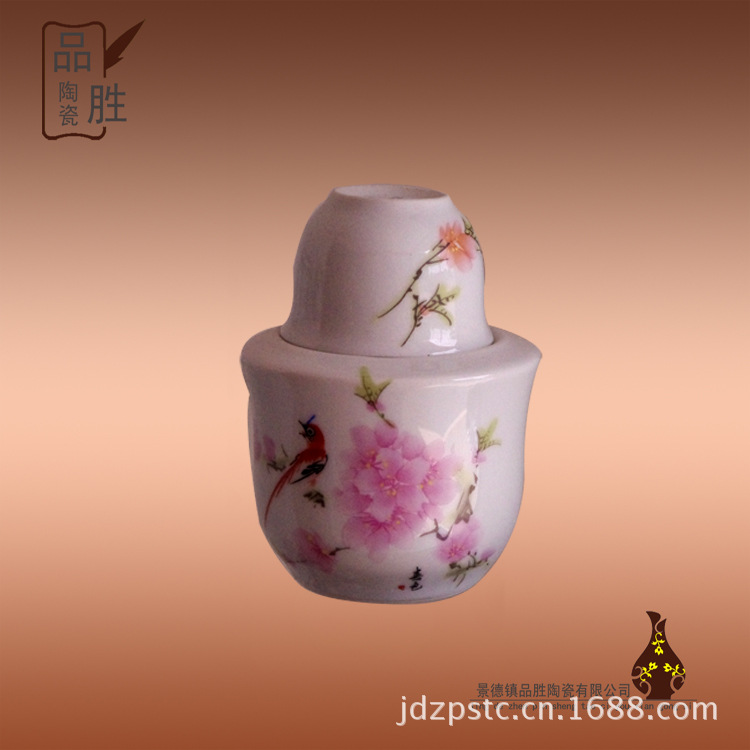 水点桃花温酒壶 高12cm 22元