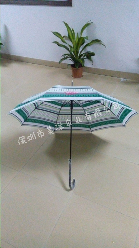 23寸 直杆弯柄花伞