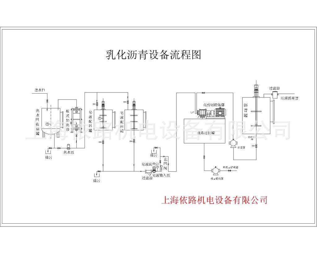 图4 普通乳化沥青设备流程图