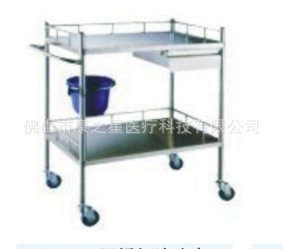康之星配小污物桶不锈钢治疗车