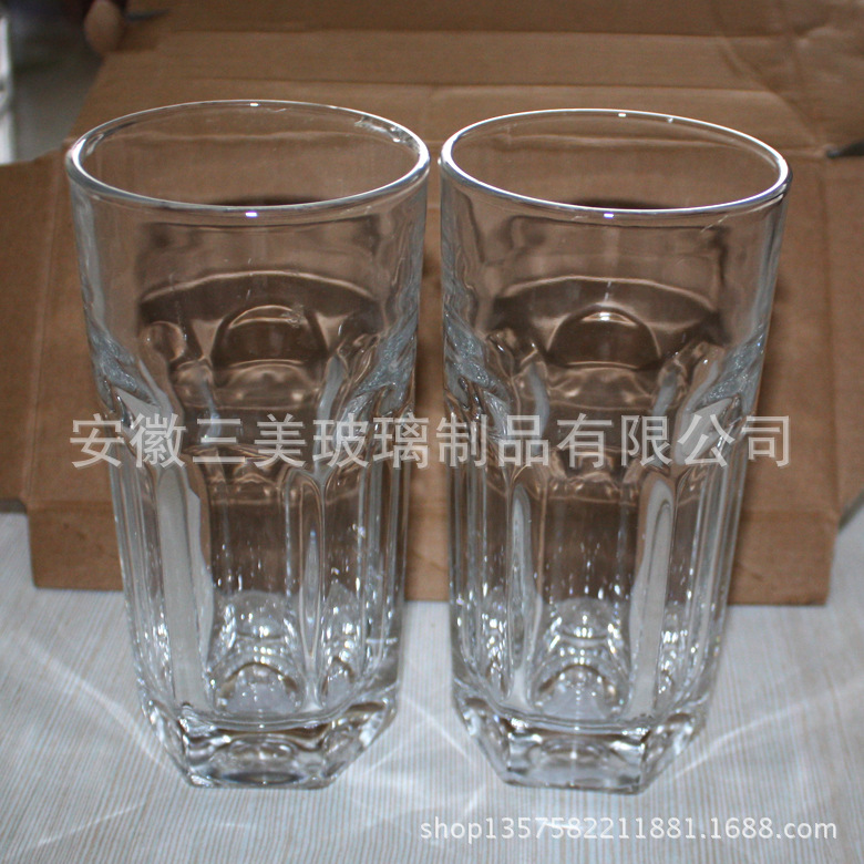 工厂热卖精致五角玻璃杯 玻璃水杯 酒店用大容量漱口杯