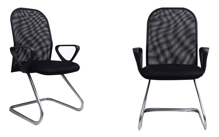 【岚派】时尚透气网布椅子会客椅 网吧椅 固定弓型椅LP-317C