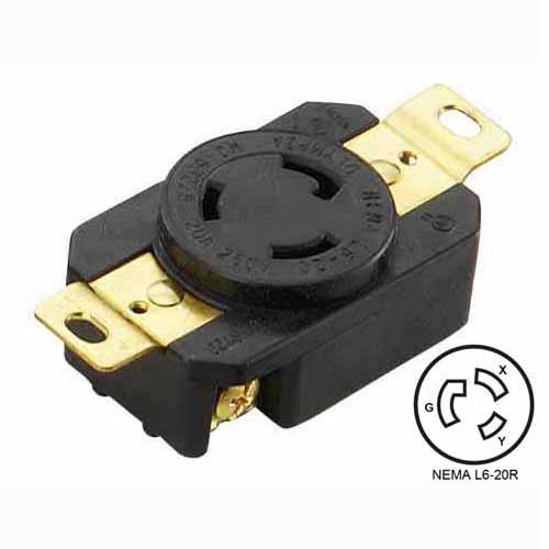 WJ-6322B NEMA L6-20 Locking Re