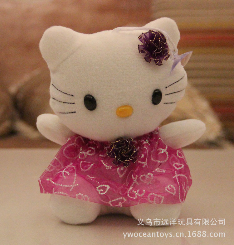 18CM紗裙KT貓 hello kitty公仔 7寸抓機娃娃電玩城公仔工廠,批發,進口,代購