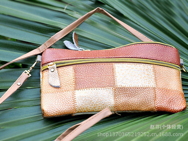 雙層拉鏈斜挎包