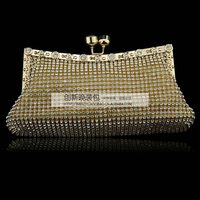 金色新款满钻手拿包新娘包