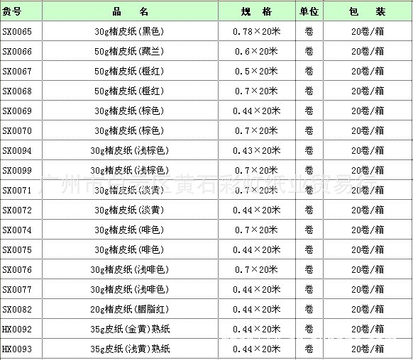 彩色楮皮纸