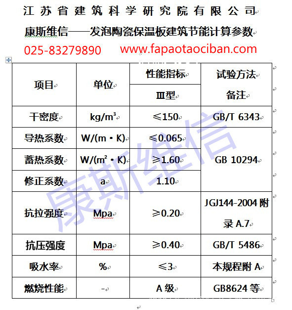 节能参数表