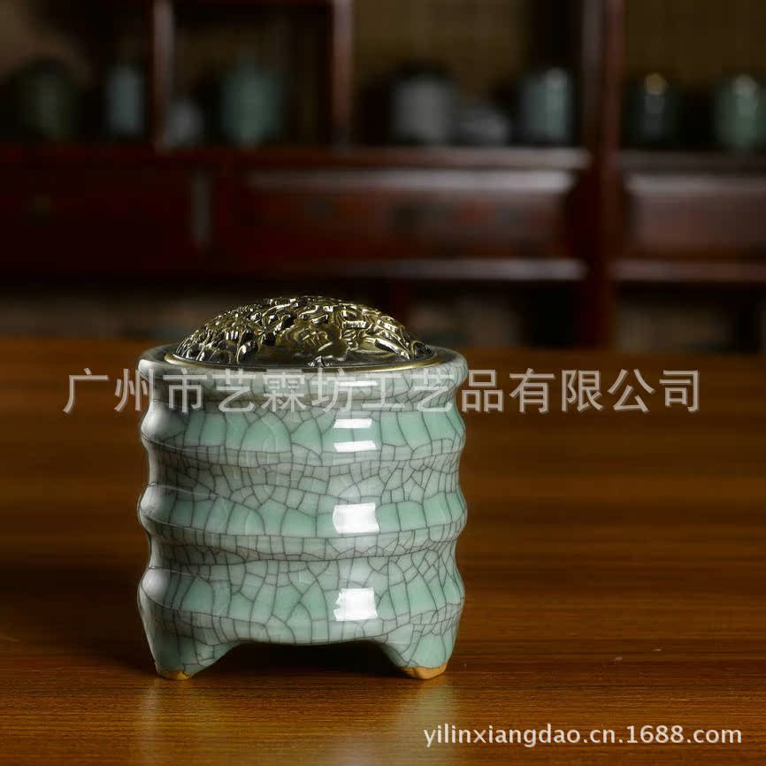 节节高升哥窑绿釉