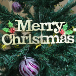 聖誕樹裝飾用品 金色merrychristmas英文字 吊牌 聖誕樹佈景掛飾