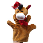 圣誕動物馬手偶 毛絨玩具圣誕馬手偶批發 幼兒教具