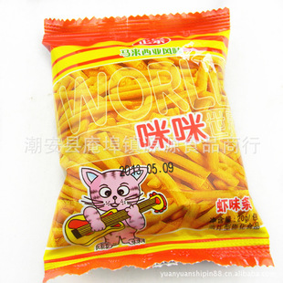 潮安优质小零食品批发 博味咪咪虾条 80后膨化小零食 1*480包