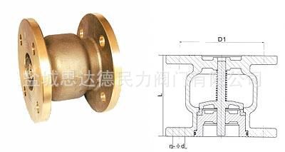 H42X—16T型黄铜法兰消声止回阀