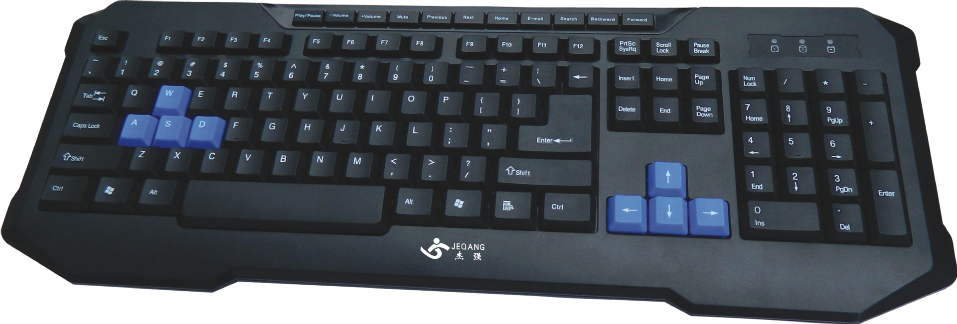 新款杰强键盘jk-911usb有线游戏商务办公带多媒体与8个游戏键盘位