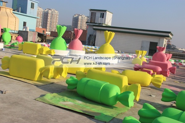 各色糖果玻璃钢雕塑