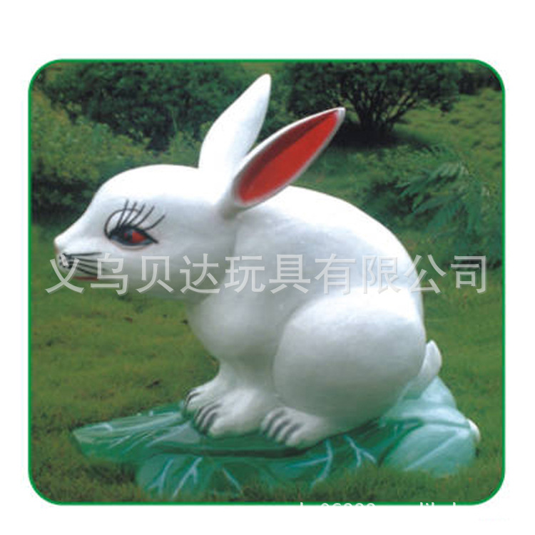 小白兔雕塑/卡通动物雕像/仿真雕像/户外摆放雕塑/迎宾偶bd-2561