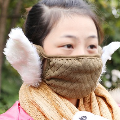 冬季防寒保暖口耳罩,天使毛绒耳罩