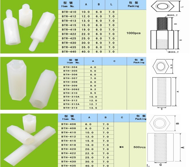 隔離柱六角 間隔柱圓體 PCB板隔離柱間隔柱