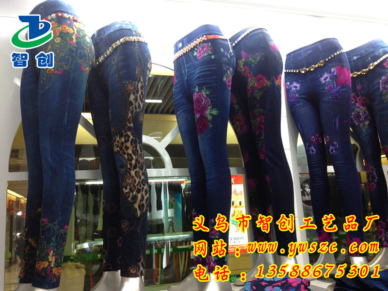 印花牛仔打底裤06