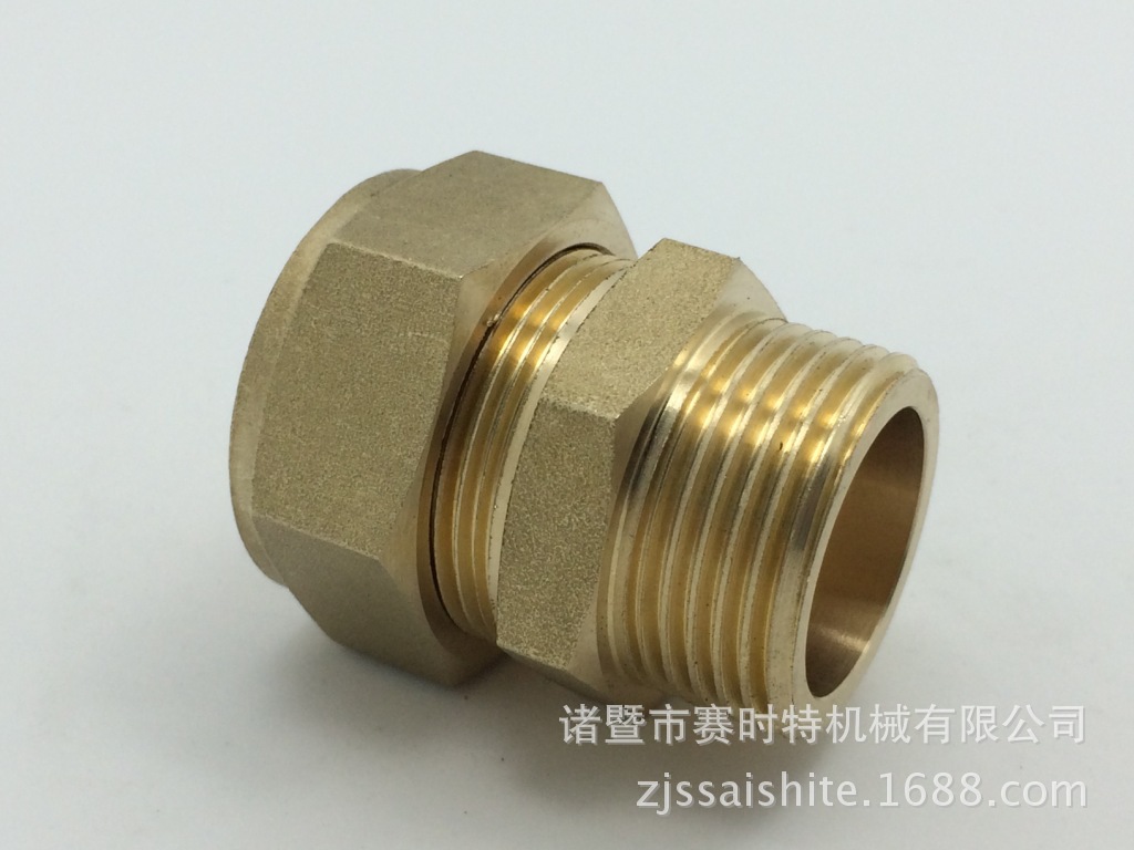 工厂直销 太阳能铜件 加厚22*3/4铜卡套接头 6分外牙单联 工程用