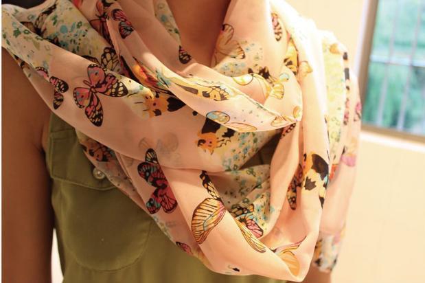 蝴蝶花圍巾11