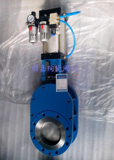 气动耐磨金属双闸板阀1