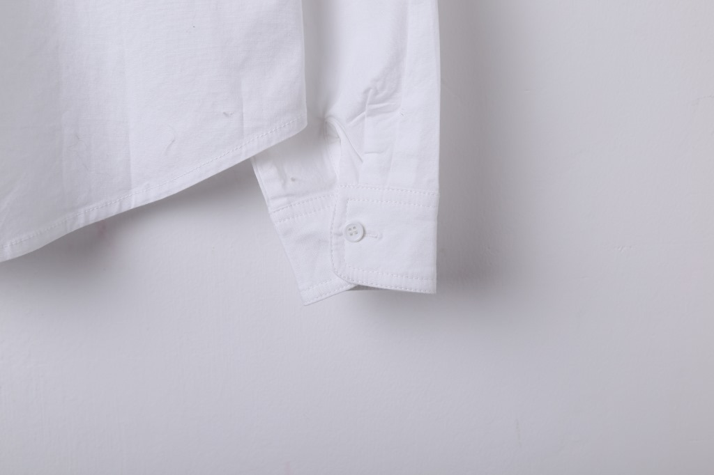 复古小圆领白衬衫