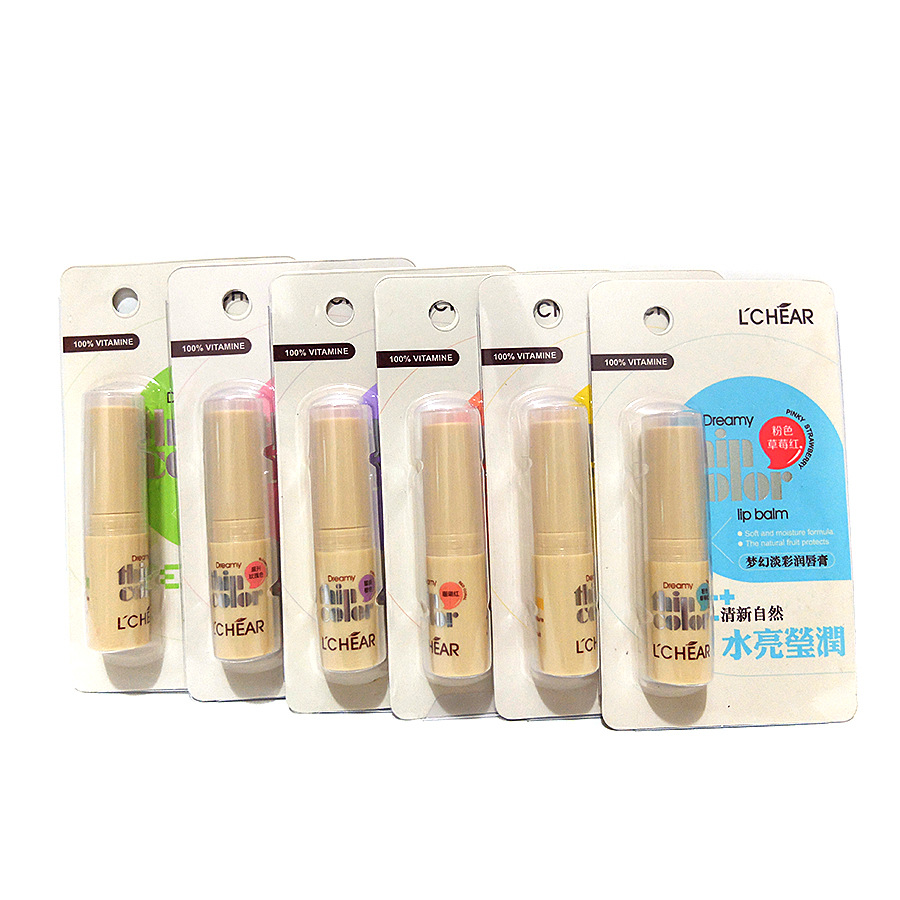 蕾琪梦幻淡彩润唇膏天然防冻裂干燥老化脱皮修复护理补水