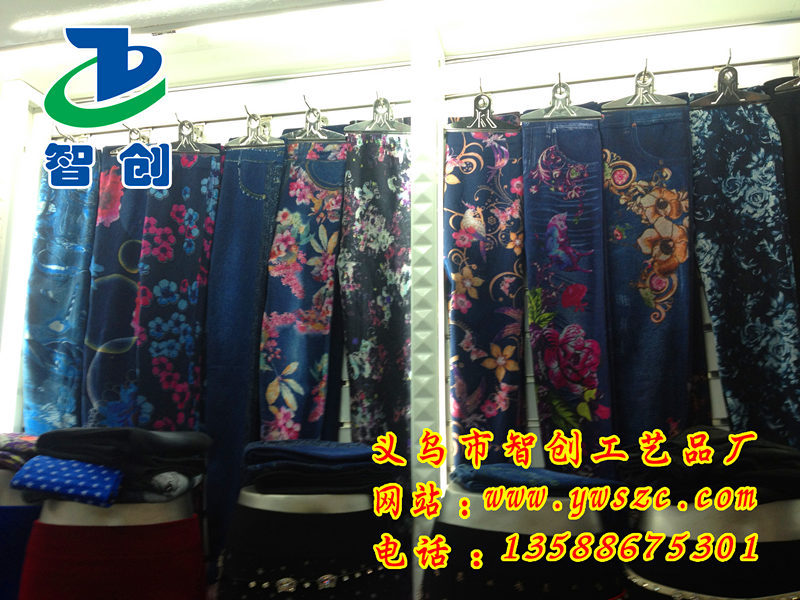 印花牛仔打底裤07