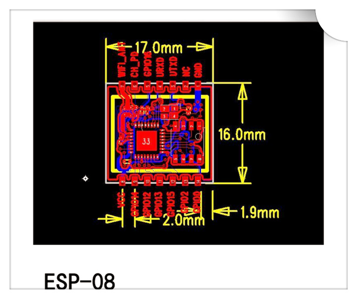 esp8266串口wifi 型号:esp-08 可自己定义天线形式 厂家批发