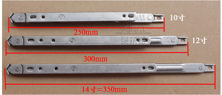 蒙莱奇13.5槽304不锈钢滑撑 平开窗撑杆 外开窗五金配件窗撑铰链