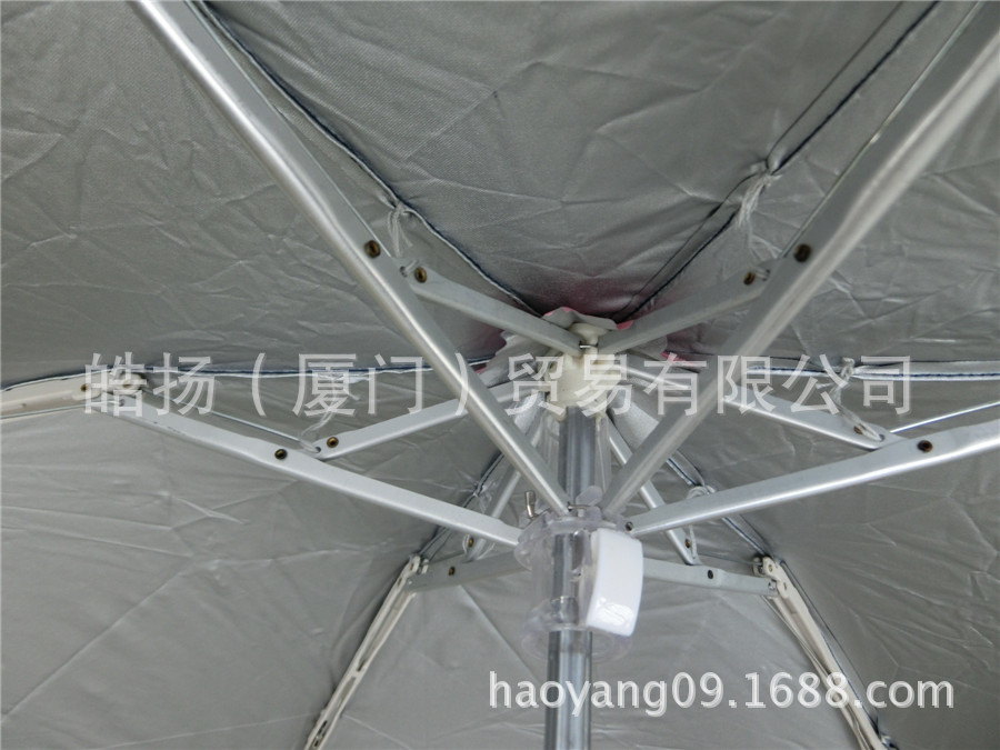 五折波点银胶蓝伞