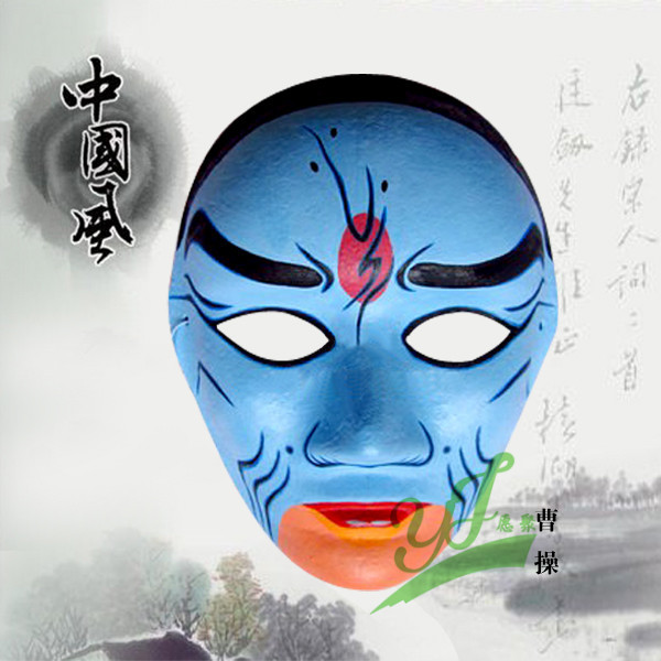 包邮彩绘京剧脸谱儿童diy教材手绘纸浆面具中式国粹—后羿—图片_10