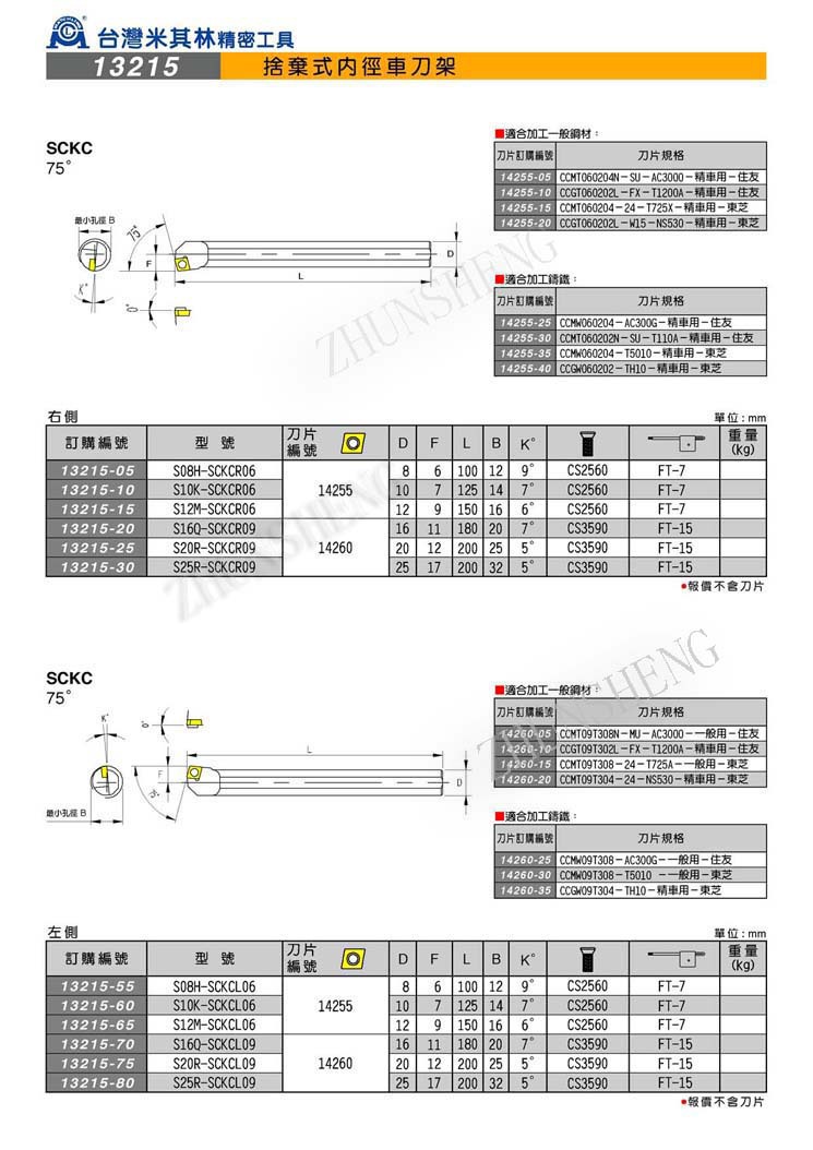 13215舍弃式内径车刀架