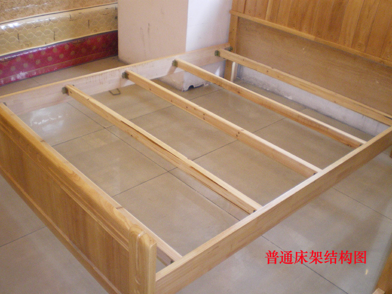 批发橡木套房家具实木床1.2米单人床儿童床高箱床6918#厂家直销