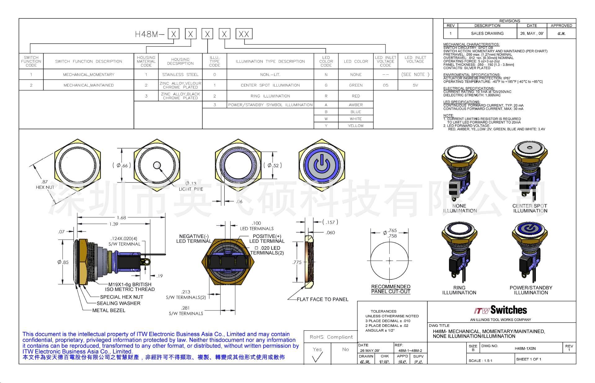 H48M-1 & -2 Product Drawing