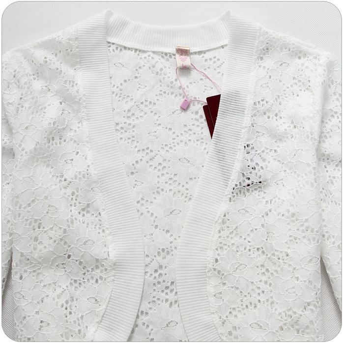 the fat Extra large Women's wear Plus Size Fattening Hollow flower Lace loose coat full dress Shawl Cardigan Little coat 9620